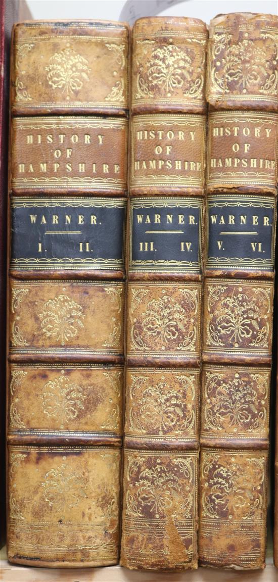 Y.D. - Collections for the History of Hampshire, 6 vols in 3, quarto, tree calf, 1 of 250, London [1795]